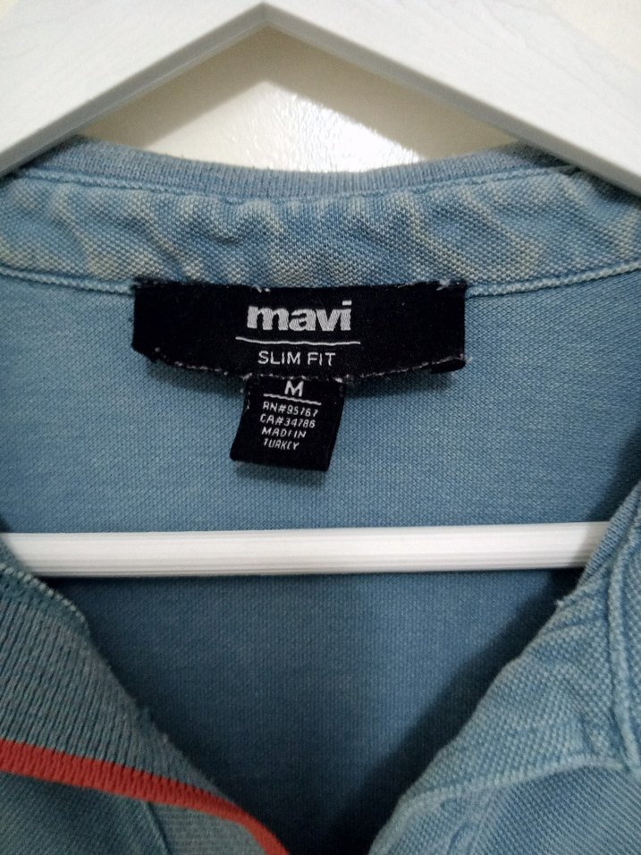 Düğmeli Kısa Kollu Denim Polo Tişört - Görsel 4