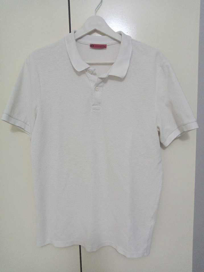 Erkek Beyaz Kısa Kollu Polo Tişört - Görsel 2