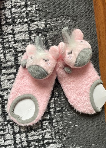 Kız Çocuk Pembe Sıcak Örgü Terlik - Görsel 2