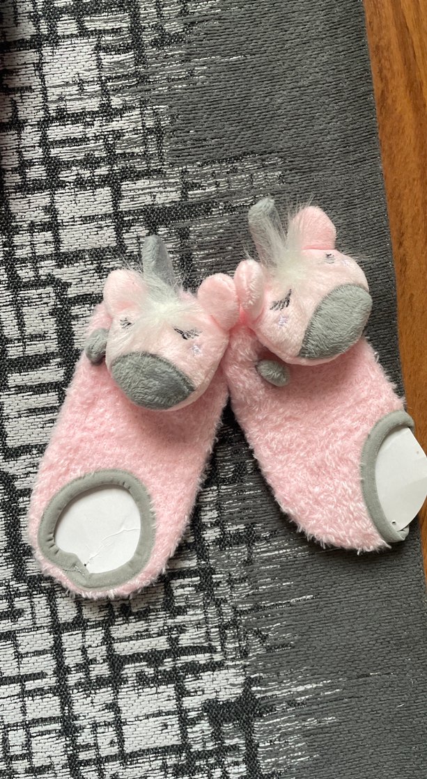 Kız Çocuk Pembe Sıcak Örgü Terlik - Görsel 2