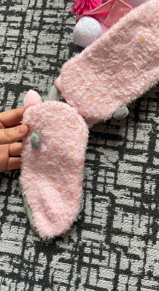 Kız Çocuk Pembe Sıcak Örgü Terlik - Görsel 3