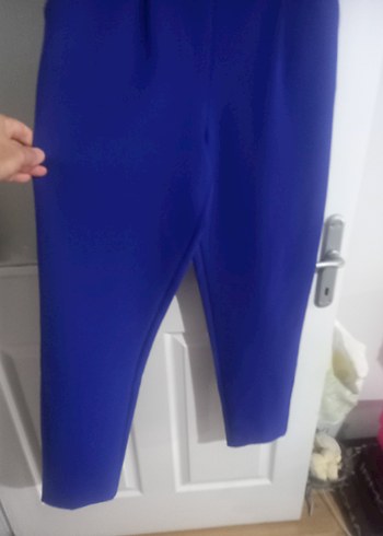 Saks Mavisi Pencere Kol Detaylı Tulum - Görsel 3