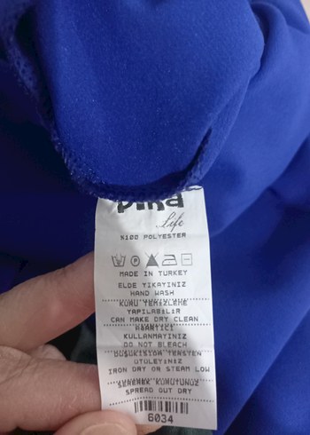 Saks Mavisi Pencere Kol Detaylı Tulum - Görsel 9