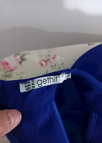 Saks Mavisi Pencere Kol Detaylı Tulum - Görsel 8