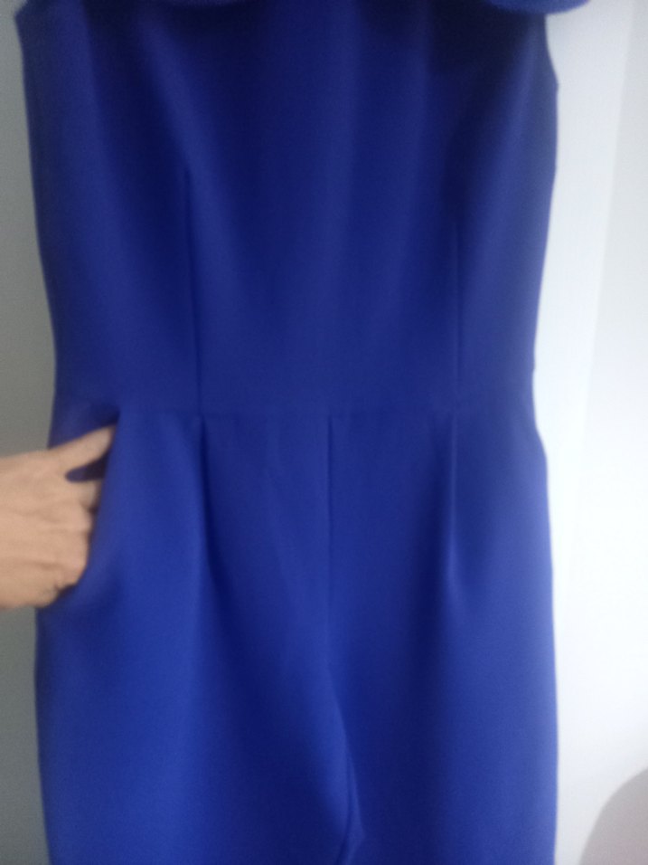 Saks Mavisi Pencere Kol Detaylı Tulum - Görsel 2