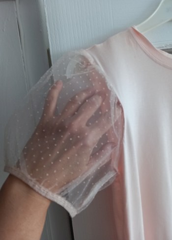 Kolları Karpuz Kol Tül Penye T-sihirt - Görsel 2