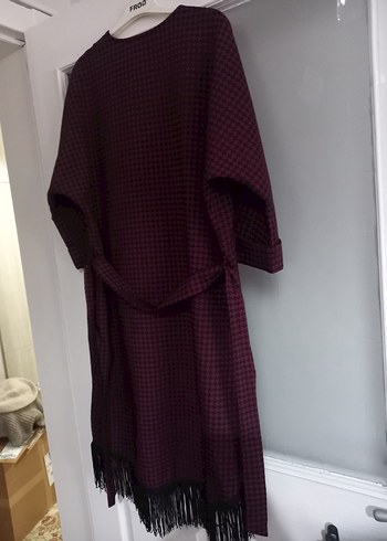 Mevsimlik Püskülü Kaz Ayağı Desen Kimono - Görsel 8