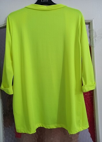 m Beden Neon Yeşili Polyester Blazer