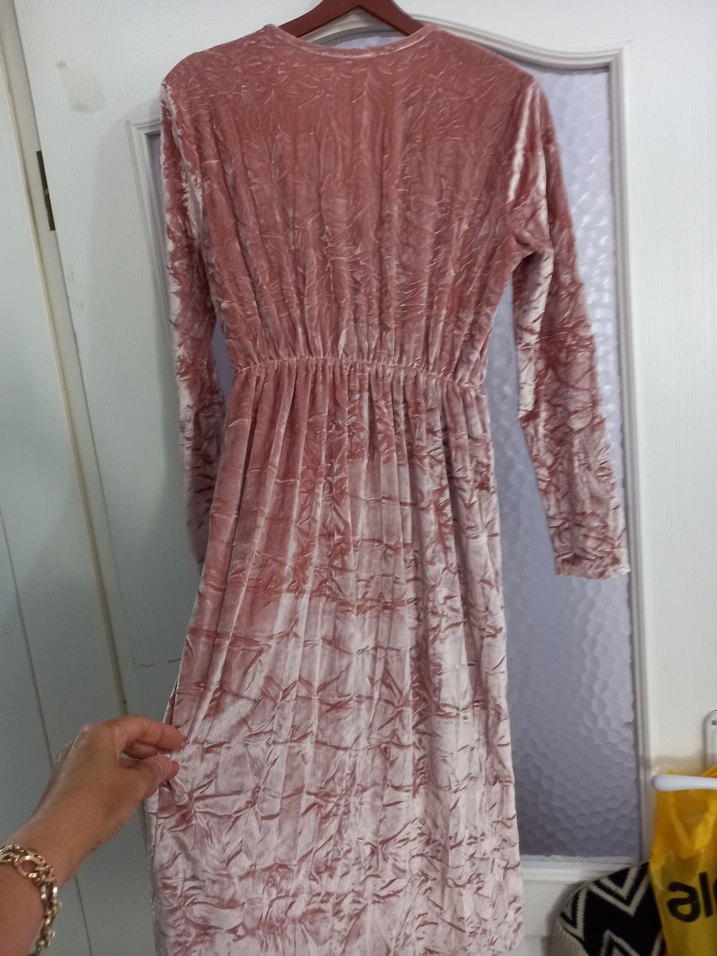 Lyn Devon Marka Kadife Midi Elbise - Görsel 5