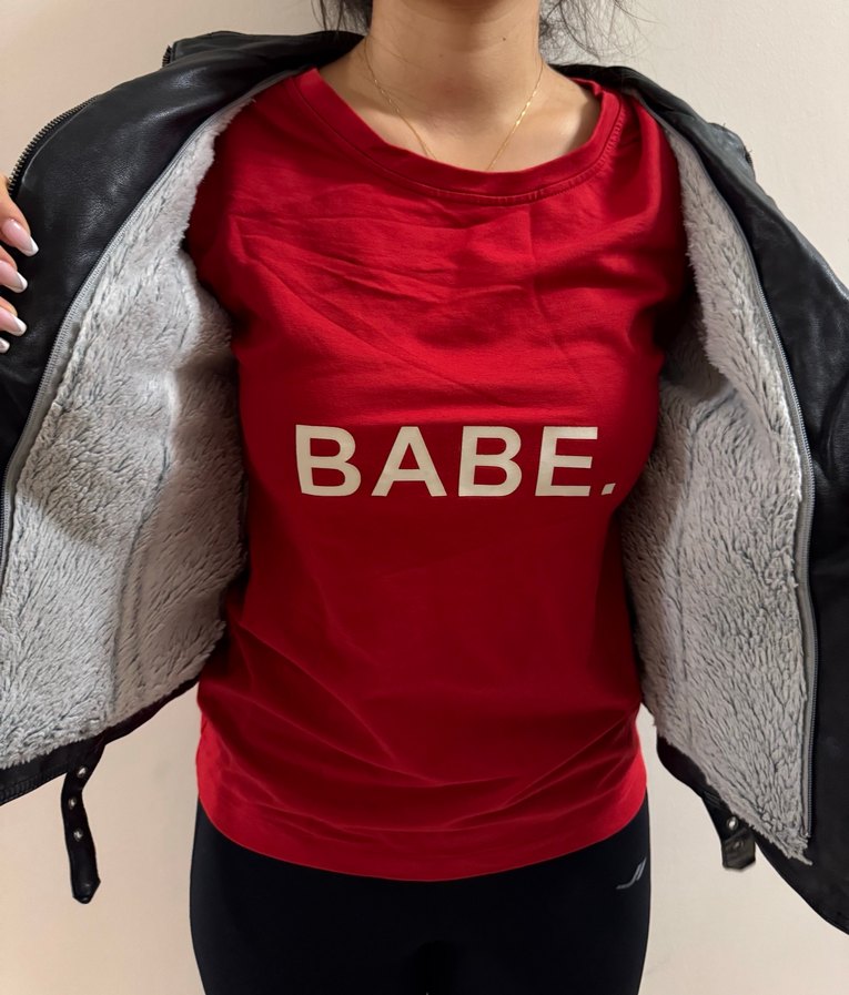 Siyah Deri Biker Ceket Kadın - Görsel 2