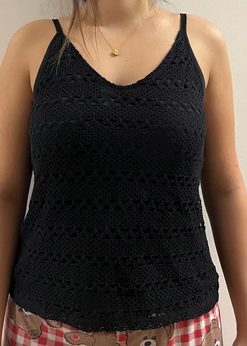 Dantel Detaylı Siyah V Yaka Kadın Atlet - Görsel 2