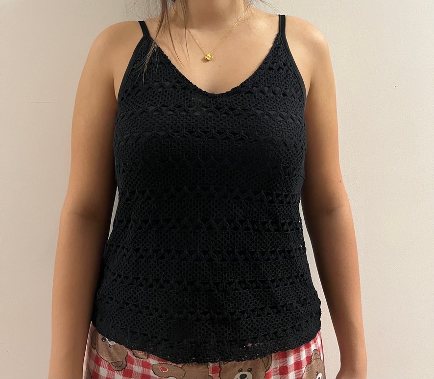 Dantel Detaylı Siyah V Yaka Kadın Atlet - Görsel 2