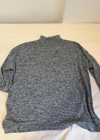 Kadın Gri V Yaka Triko Kısa Kollu Kazak - Görsel 5