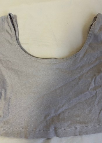 Bej Kadın Kısa Kollu Crop Top - Görsel 2