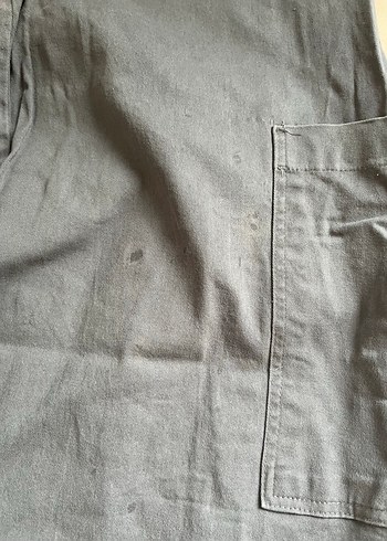 Gri Midi Bol Kesim Denim Kadın Pantolon - Görsel 5