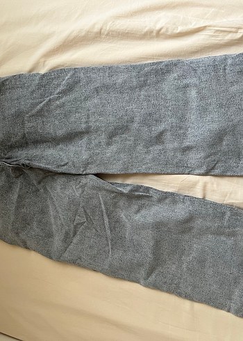 Gri Kadın Kot Pantolon Bol Kesim - Görsel 4