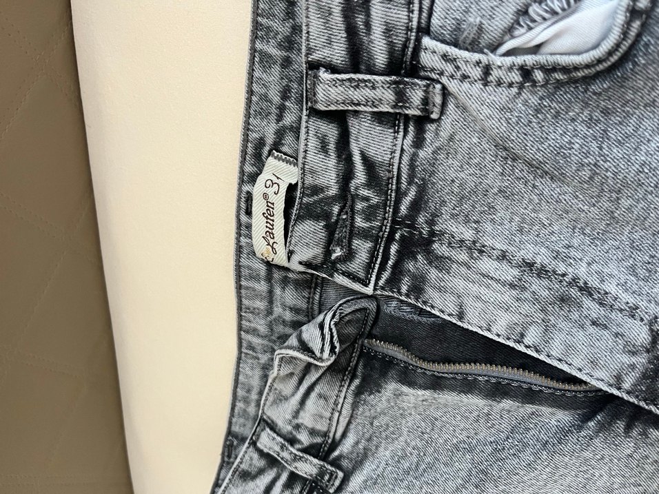 Gri Kadın Kot Pantolon Bol Kesim - Görsel 2