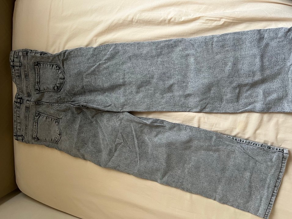 Gri Kadın Kot Pantolon Bol Kesim - Görsel 4