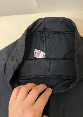 Siyah Kadın Dar Kesim Polyester Kadın Tayt - Görsel 3