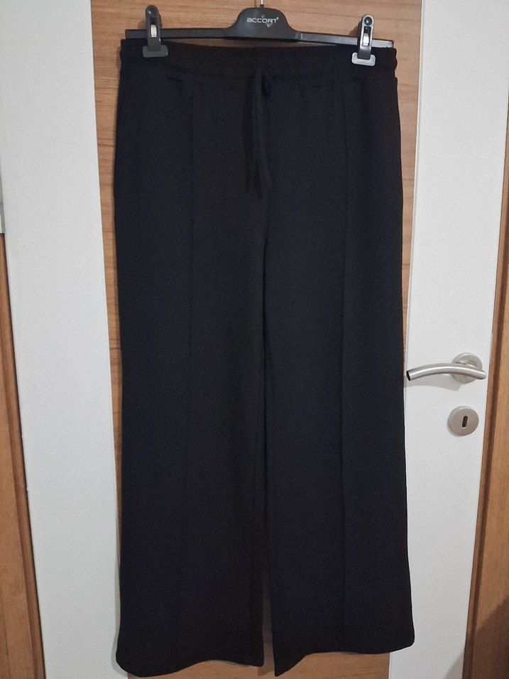 Siyah Midi Kumaş Kadın Pantolon - Görsel 2