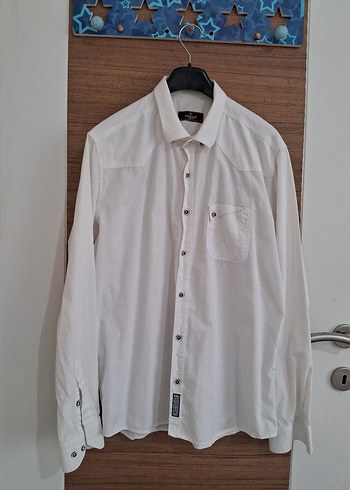 Erkek Beyaz Uzun Kollu Keten Gömlek - Görsel 5