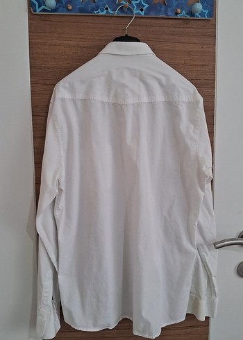 Erkek Beyaz Uzun Kollu Keten Gömlek - Görsel 2