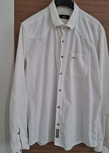 Erkek Beyaz Uzun Kollu Keten Gömlek - Görsel 6