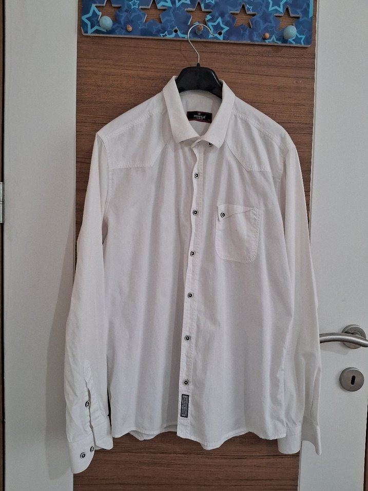 Erkek Beyaz Uzun Kollu Keten Gömlek - Görsel 5