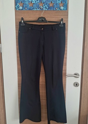 Kadın Siyah Kot Kumaş Pantolon - Görsel 2