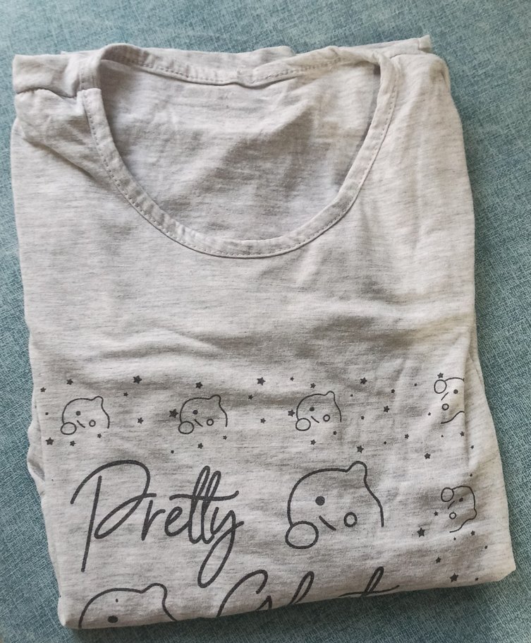 Gri Pamuklu Uzun Kollu Hamile Tişörtü - Görsel 2