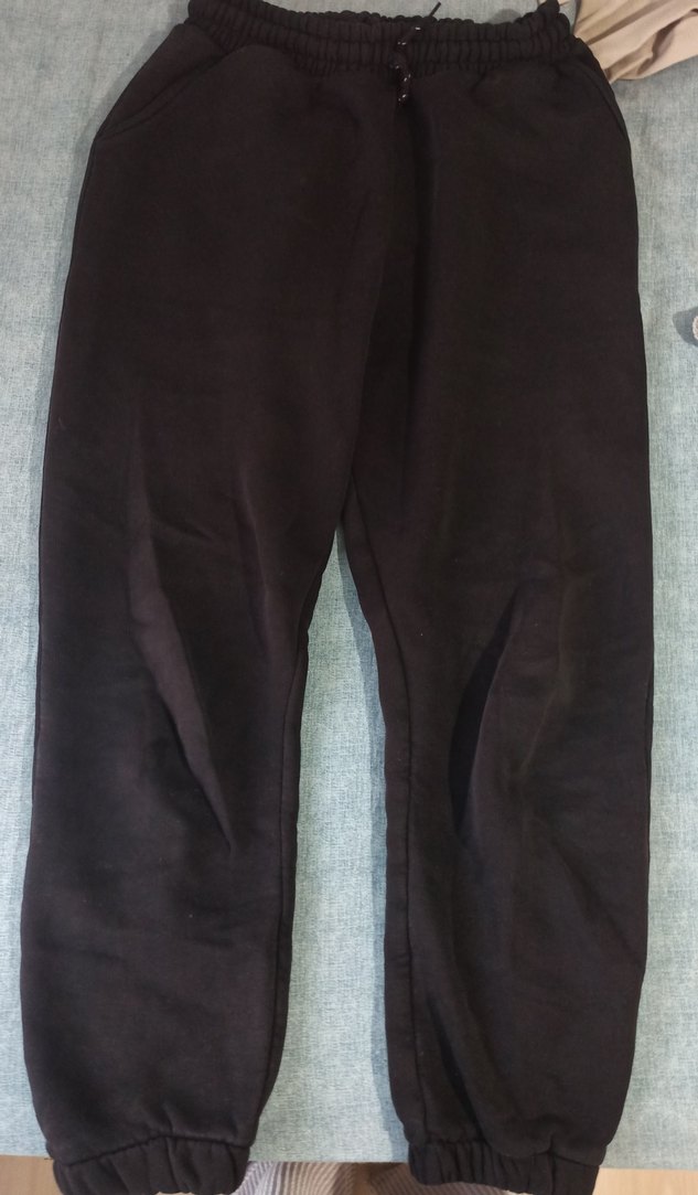 Siyah Fermuarlı Rahat Kesim Kadın Eşofman Altı - Görsel 2