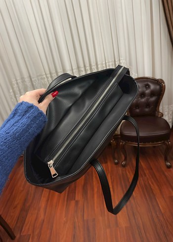 Siyah Yumuşak Deri Kadın Günlük Çanta - Görsel 3