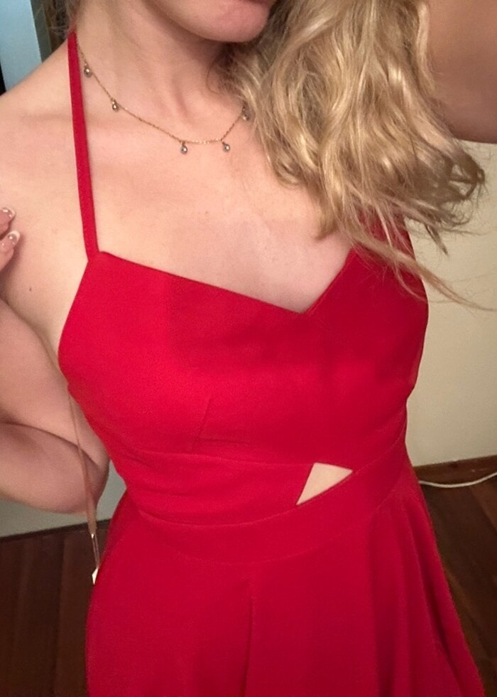 Kirmizi Abiye Elbise - Görsel 4