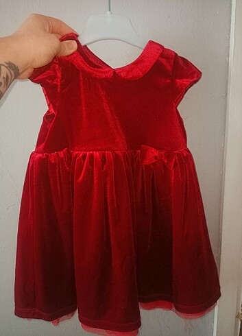 18-24 Ay Beden H&M marka kadife bebe yaka elbise