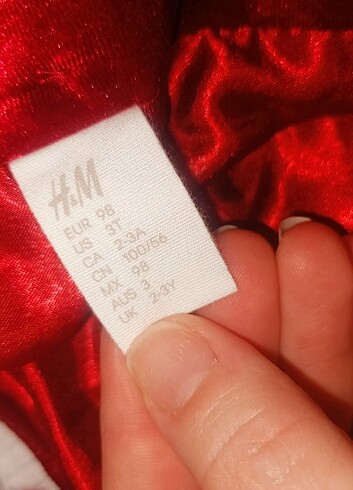 18-24 Ay Beden bordo Renk H&M marka kadife bebe yaka elbise