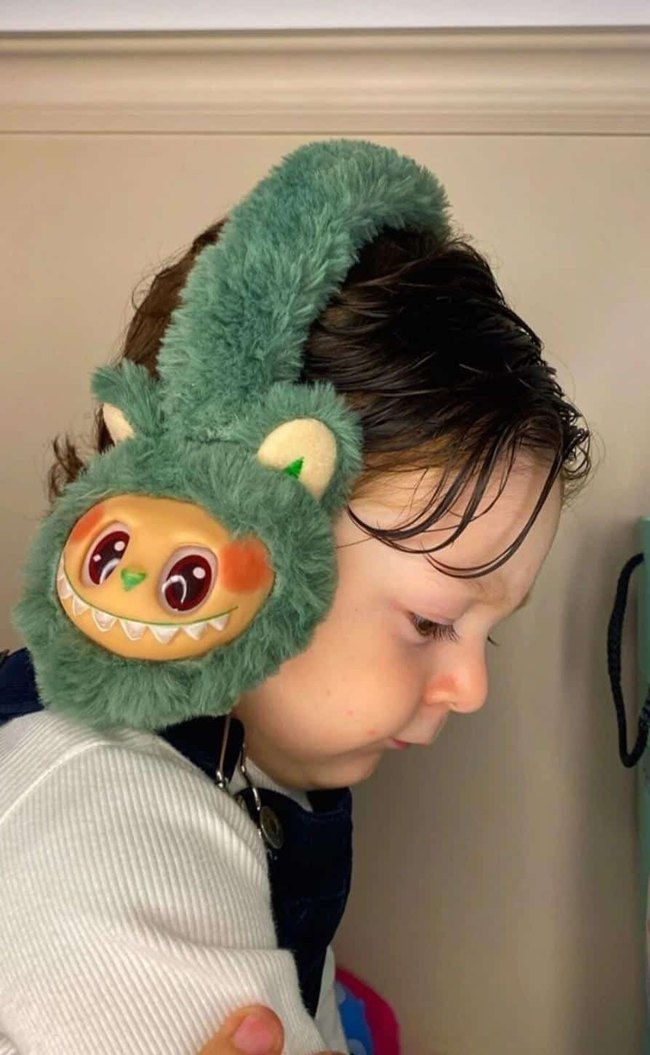 Labubu karakter Peluş kulaklık - Görsel 3