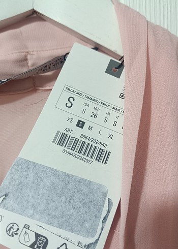 Zara fularli Pembe Uzun Kollu Kadın şifon Gömlek - Görsel 2