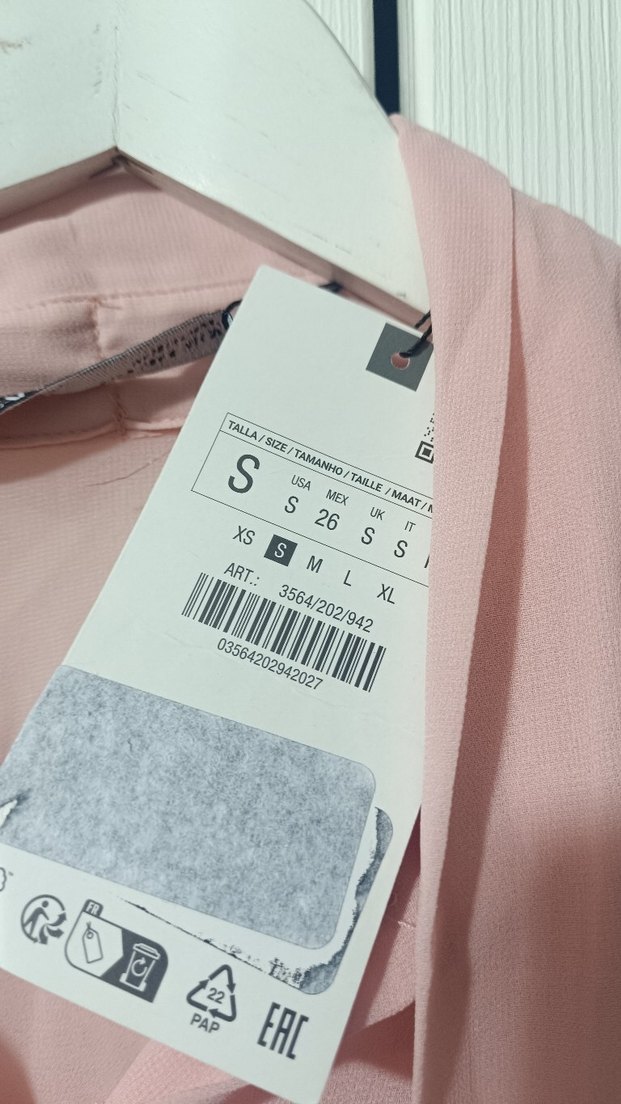 Zara fularli Pembe Uzun Kollu Kadın şifon Gömlek - Görsel 2