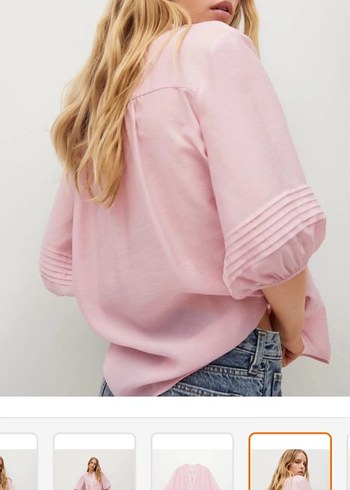 Mango Pembe V Yaka Keten Düğmeli Kadın Gömlek
Yeni etiketli - Görsel 5