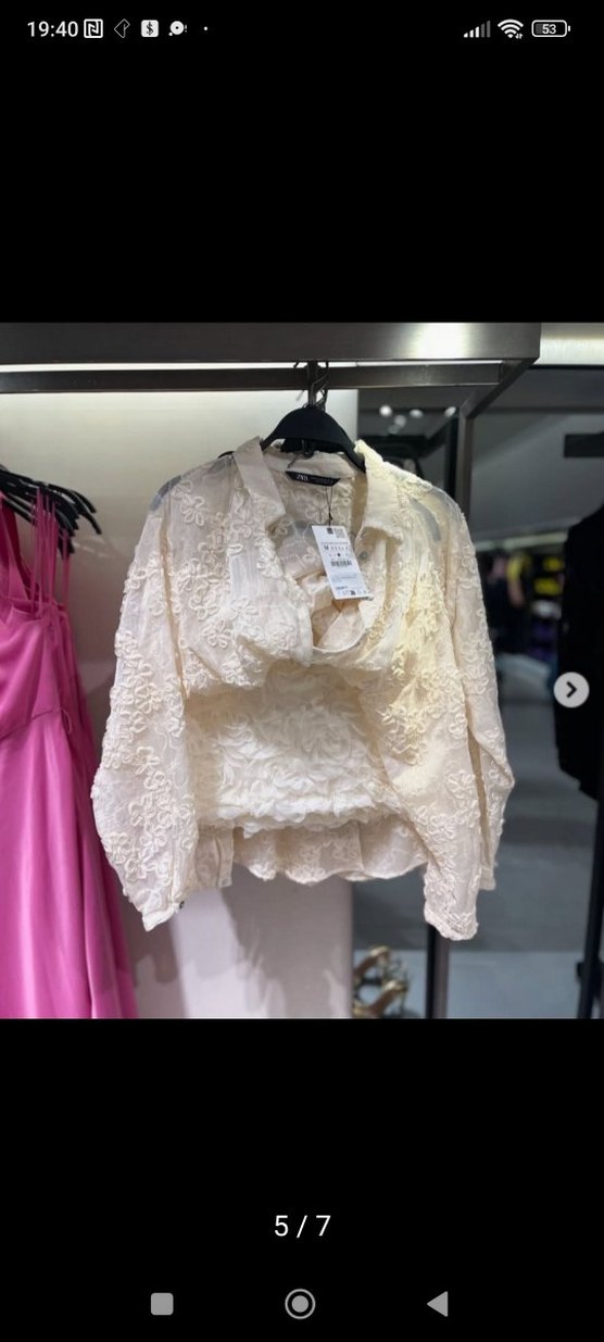 Nakışlı Ekru Gömlek - Görsel 3