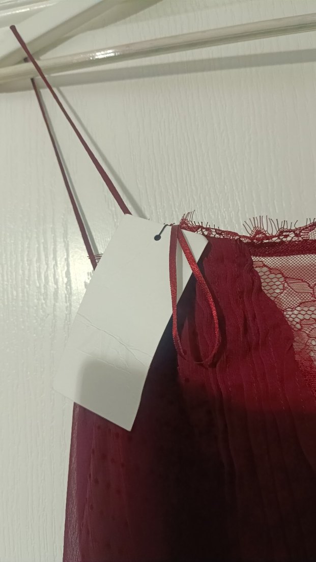 Bordo V Yakalı Uzun Bohem Elbise - Görsel 3