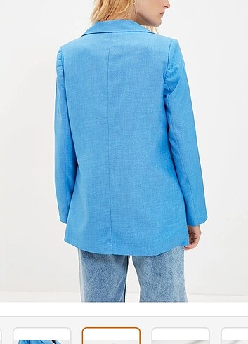 32 Beden Mavi blazer ceket 