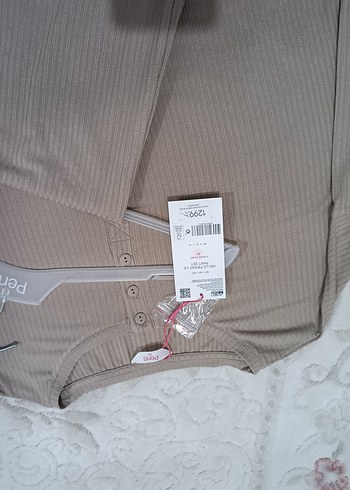 Bej Uzun Kollu V Yaka Hamile Pijama Takımı - Görsel 3