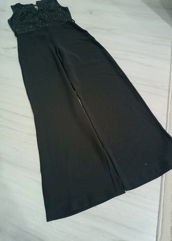 Siyah Kemerli Uzun Kadın Tulum - Görsel 3