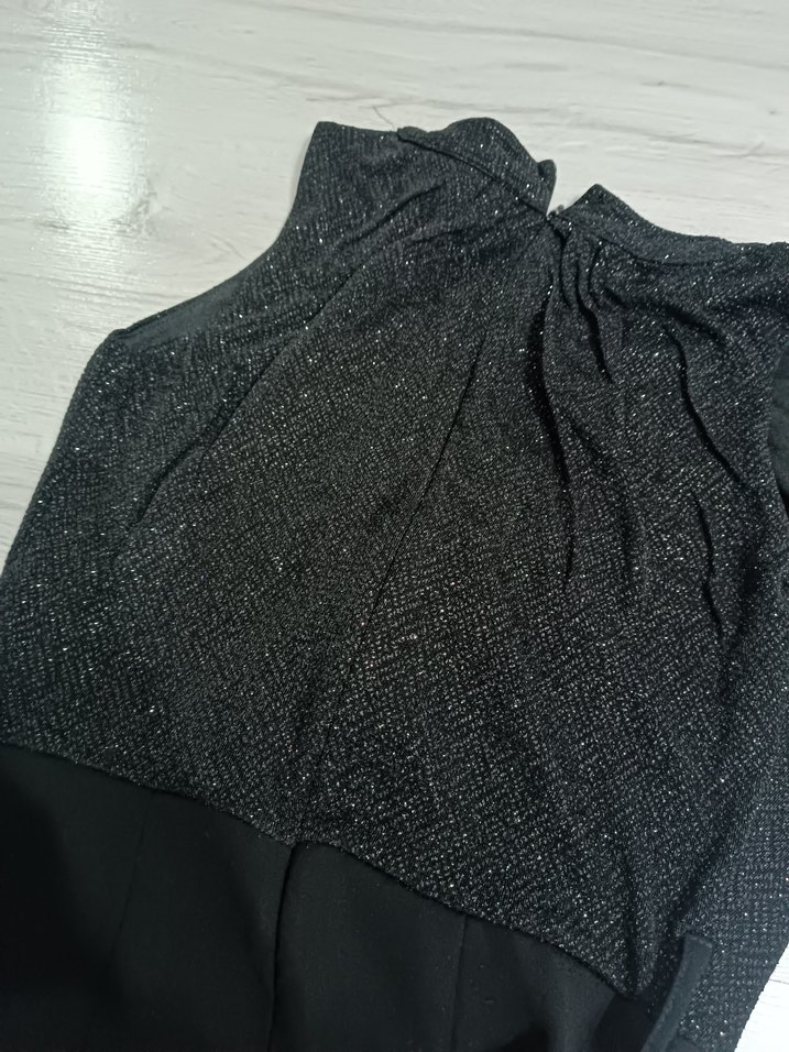 Siyah Kemerli Uzun Kadın Tulum - Görsel 5