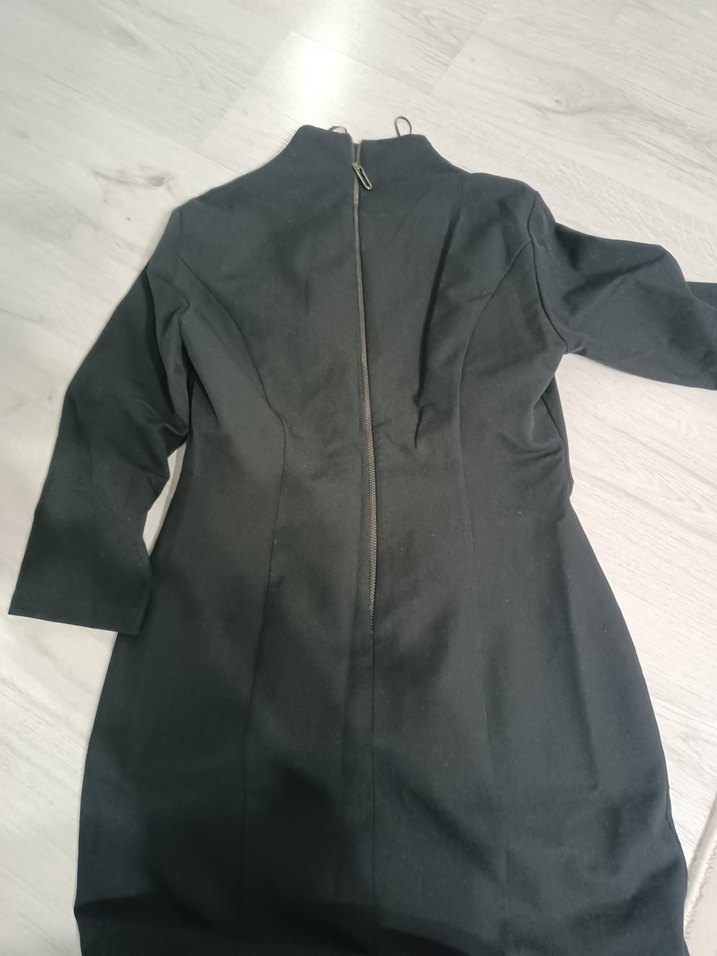 hakim yaka siyah elbise - Görsel 3