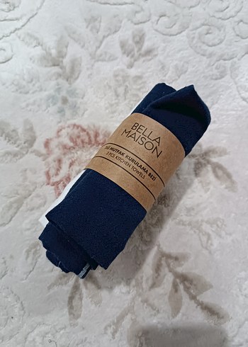 Bohem Tarzı Mavi Gri Ekoseli Mutfak Bezi Seti - Görsel 2