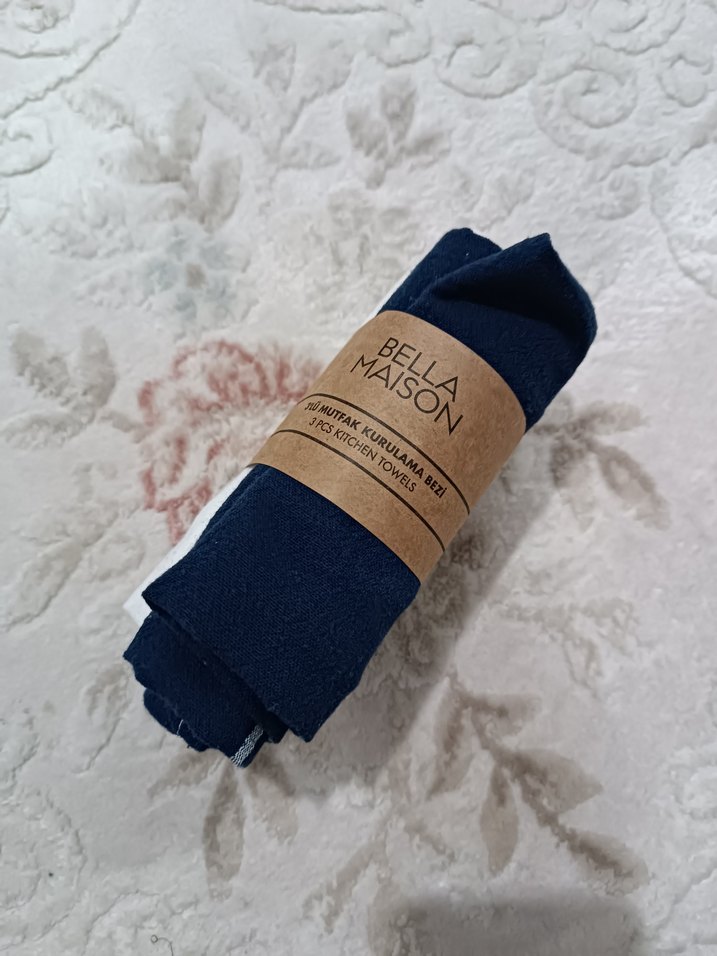 Bohem Tarzı Mavi Gri Ekoseli Mutfak Bezi Seti - Görsel 2