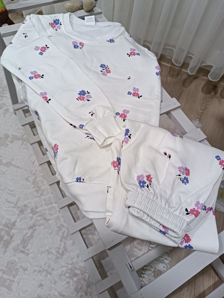 Çiçek Desenli Kısa Kollu Hamile Pijama Takımı - Görsel 4