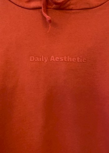 Koyu Kırmızı Kapüşonlu Rahat Sweatshirt - Görsel 2